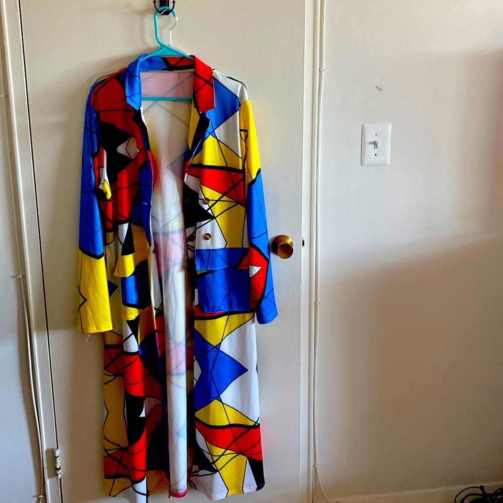 Geometric Street Chic Duster. Never worn. (Accepting counter offers)
